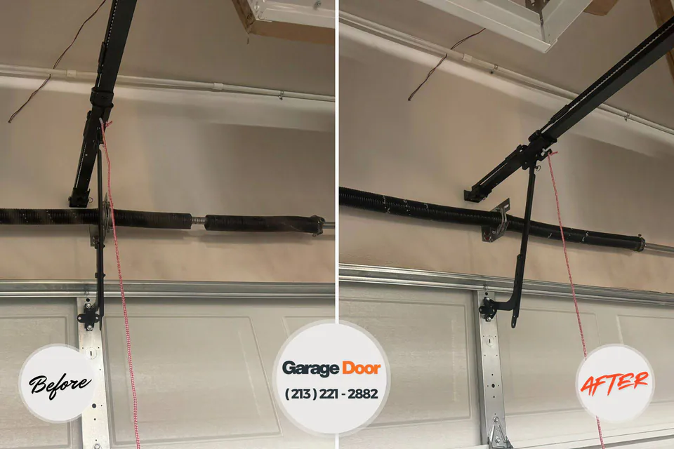 Before and after: garage door repair Okawville, IL